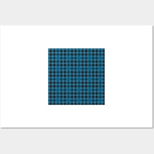 Blue Pixel Plaid Posters and Art